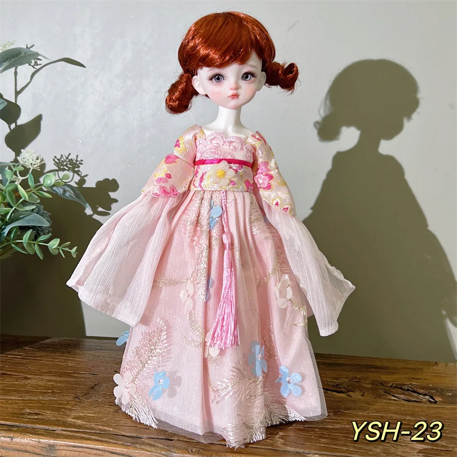 Vêtements habillés de poupée BJD 6 Points, 30 Cm, vêtements de poupée rétro Hanfu, mode, vêtements de décoration de poupée assortis