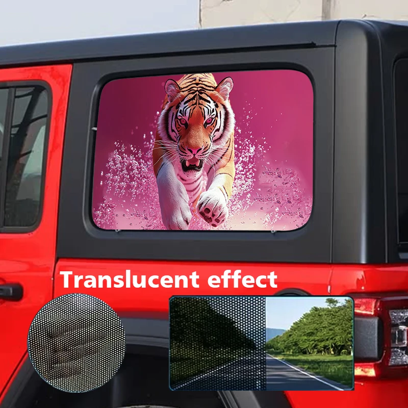 

2-Piece Side Window Sticker - Drilled Rear Window Vinyl Sticker, Durable PVC Material, Displays Multiple Patterns