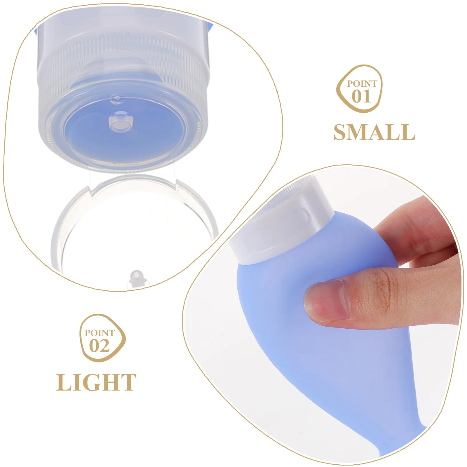 

3pcs Silicone Lotion Bottles Containers Emulsion Storage Bottles Leakproof Travel Toiletry Sub Packaging Refillable