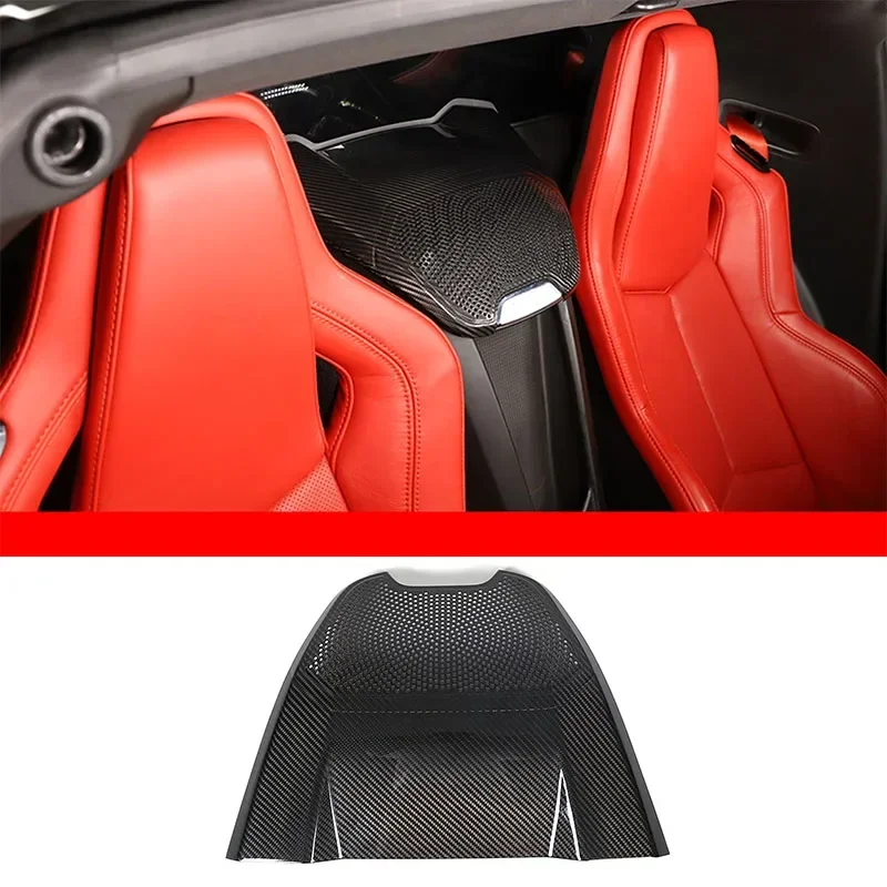 For Chevrolet Corvette C8 Z51 Z06 2020-2025 Car Rear Speaker Upper Cover Trim Real Carbon Fiber Interior Accessories 1 Pcs