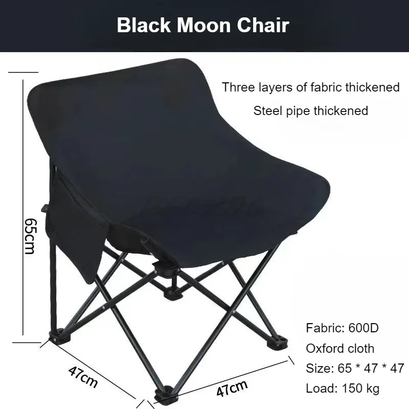 Outdoor Folding Chair Moon Chair Picnic Camping Car Chair Easy To Carry Easy To Use High Load Bearing