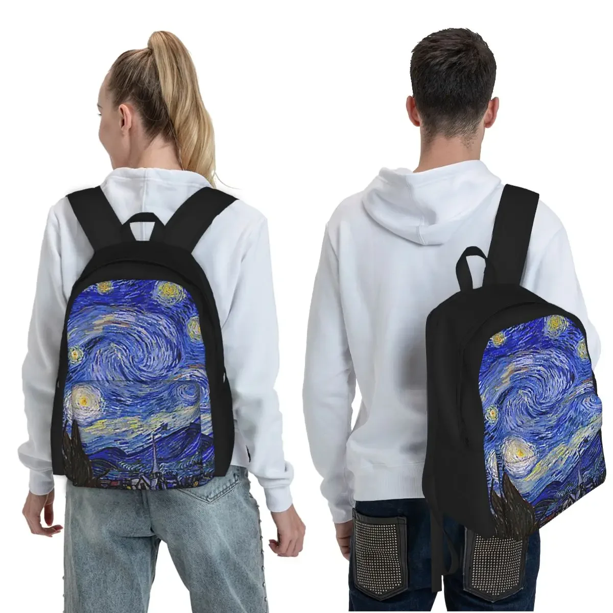 The Starry Night By Vincent Van Gogh Student Backpack School Bag Daypack for Boys Girls Fashion Bookbag Shoulder Bags