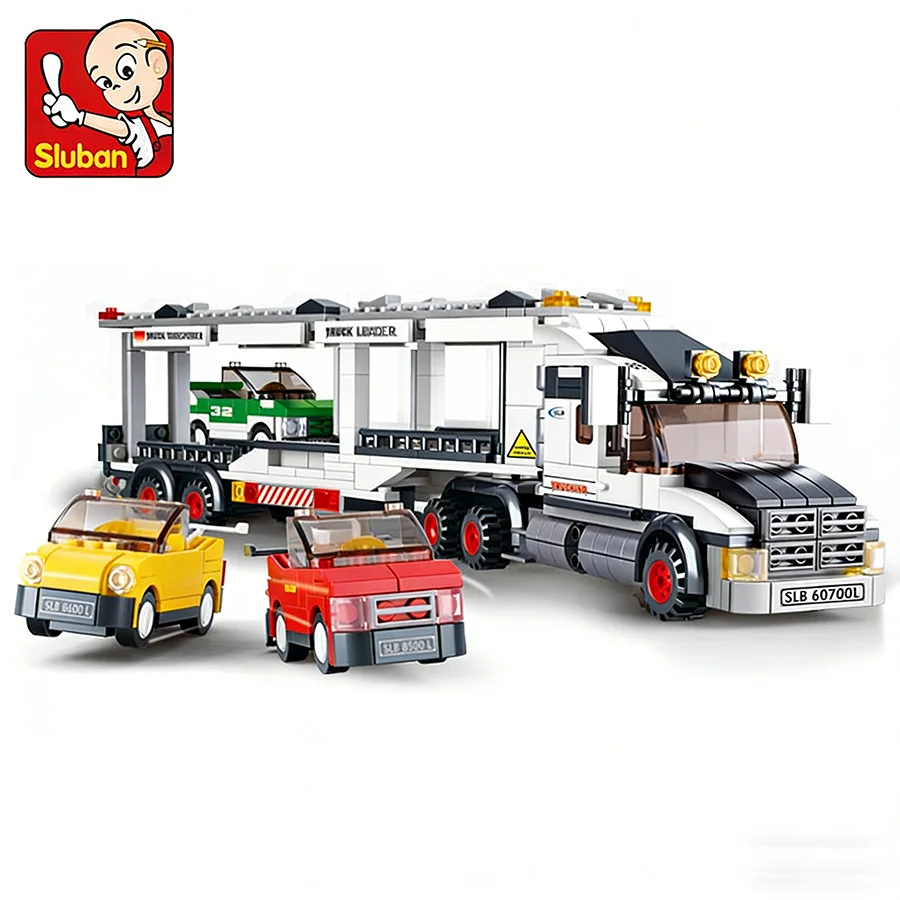 638PCS 슬루반 0339 운송 차량 버스 블록 세트 테크닉 시티 브릭 어린이 DIY 교육용 장난감 생일 선물