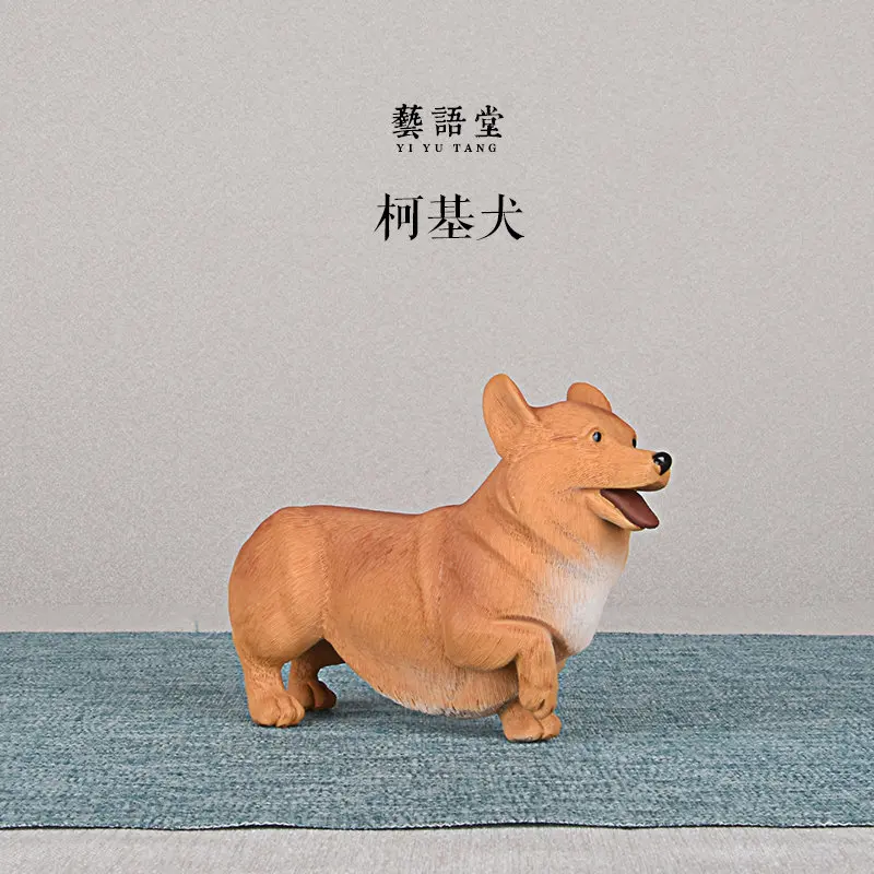 

★★Purple Sand Dog Tea Ornaments Boutique Napping Supportable Corgi Zodiac Dog Tea Tray Utensils Decoration Raw Ore Handmade