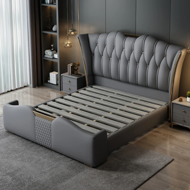 

light luxury master bedroom bed 2 meters double simple 1.5 meters wedding bed queen letti matrimoniali sleeping set furniture