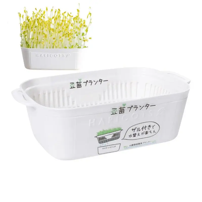 Sprouts Growing Tray Bean Sprout Growing Kit Hydroponic Plant Growing Trays For Greenhouse Crops Heat Resistant Double Layer