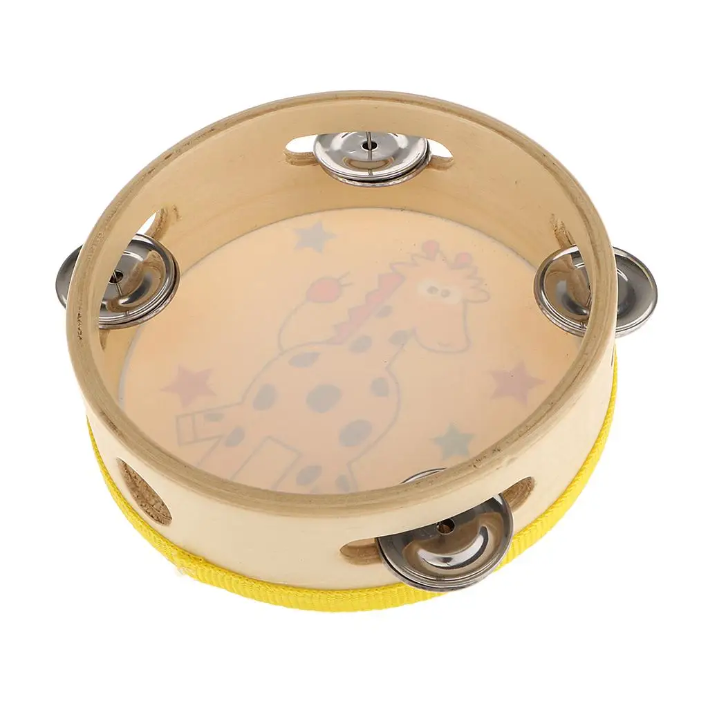 木製タンバリン 小型ハンドパーカッション バルクドラムおもち - Musical Instrument Tambourine のレビューと価格