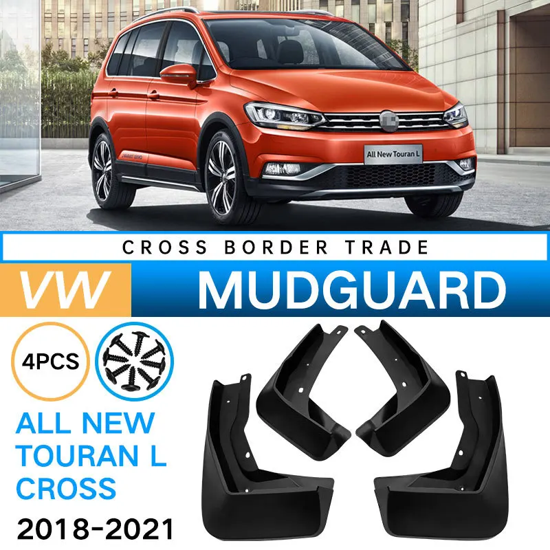 Car Auto Wheel Mud Flaps Splash Guards Fender for Volkswagen 2018-20 Touran L Cross Tool Free Simple Quick Installation