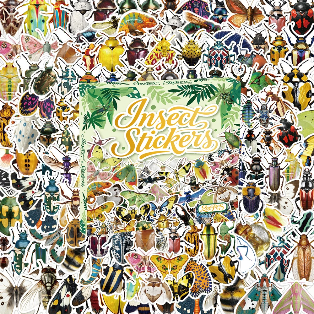 

10/30/50/100/200pcs Cartoon Mix Insect Stickers Funny Graffiti Decals Decoration Scrapbook Laptop Phone Waterproof Sticker Pack
