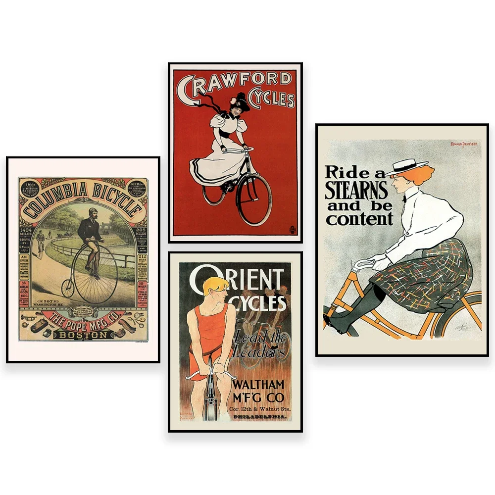 

BICYCLES POSTER Antique Poster Print Belle Epoque Poster Art Fine Art Wall Art Antique Bicycle Poster