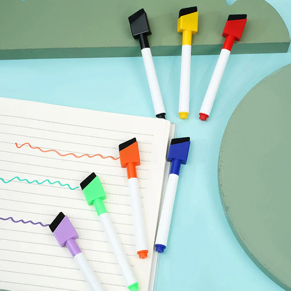 

8 шт., маркеры для сухого стирания, красочные стираемые ручки для досок, тонкий наконечник, гладкое письмо, чистый портативный многоцветный набор маркеров для