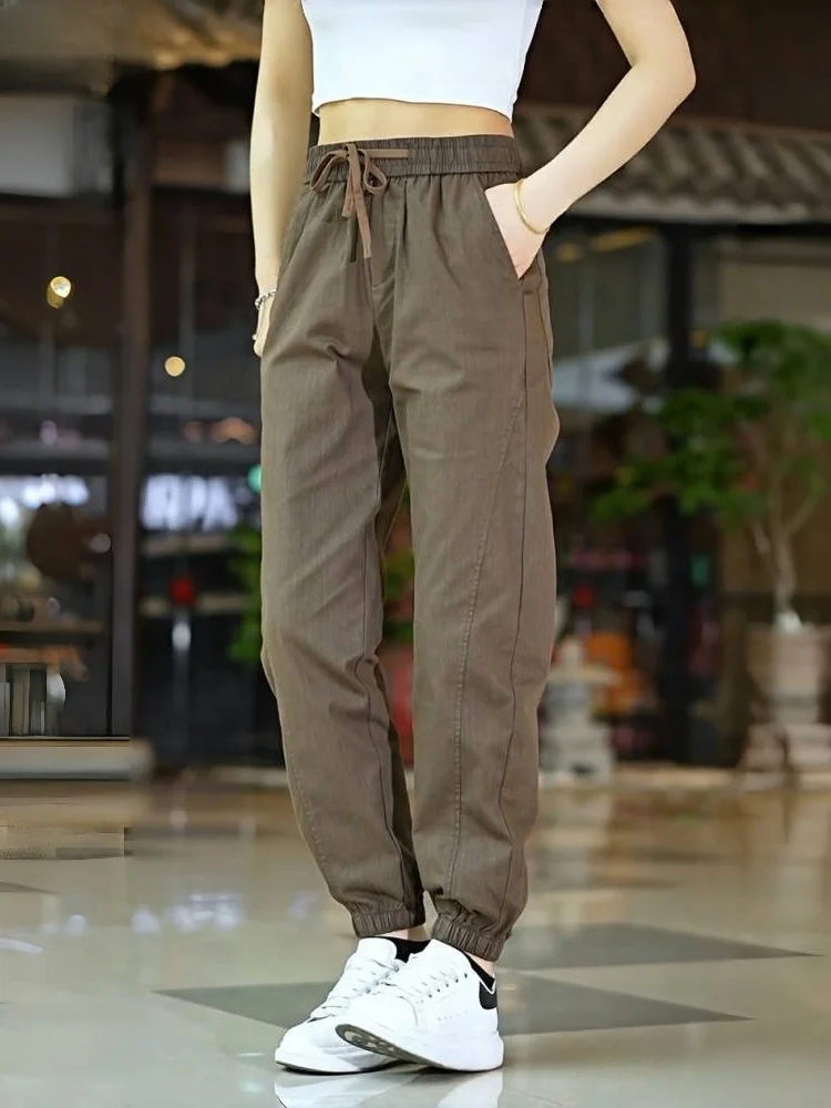 السراويل فضفاضة الرجال ربيع الخريف الكاكي ملابس العمل السراويل Dstring مكبل بناطيل كاجوال الشباب Faion العلامة التجارية Brothers #4