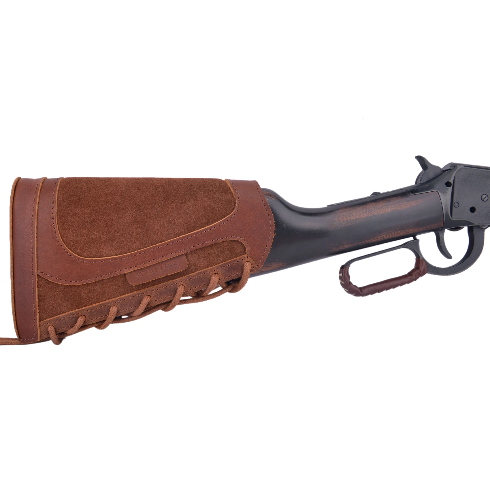 Retro Padded Suede Leather Rifle Gun Buttstock Sleeve Cow Hide Recoil Pad Cover For Left And Right Handed Hunters