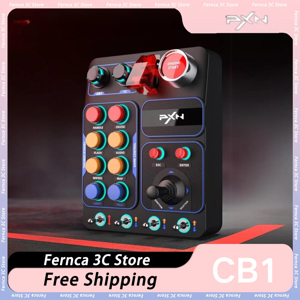 

PXN CB1 Racing Simulator Central Control Box Multifunctional Key Control Box RGB EURO Truck Simulator Racing Custom Game Gift