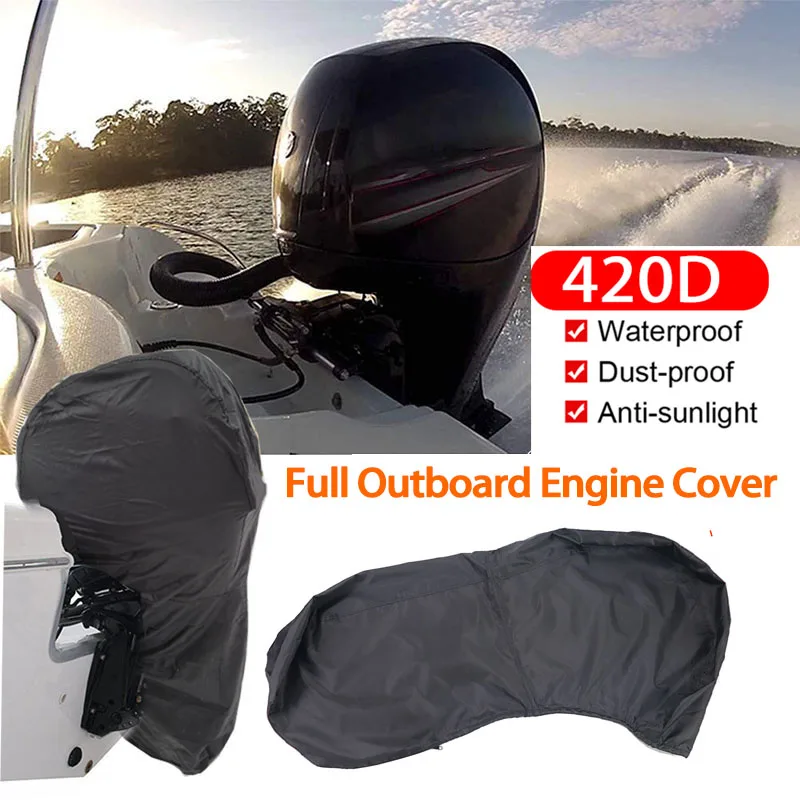 Motor Engine Boat Cover Anti Half Outboard UV Oxford Waterproof Protector Dustproof Air Antigores Yacht Marine 420D 0-5HP