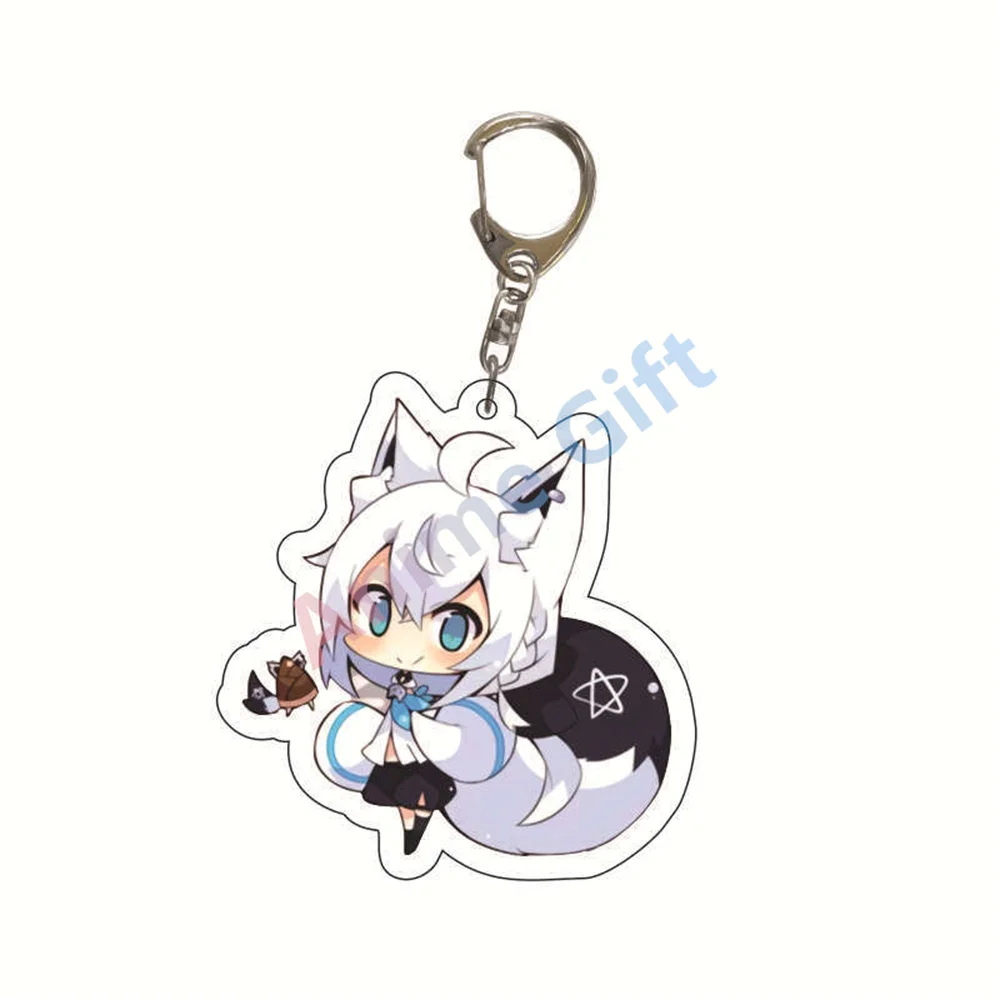 Anime Hololive V Singer Vtuber Youtuber Hakos Baelz Ouro Kronii Ceres Fauna Acrylic Figure Keychain 6cm Bags Pendant  Gift