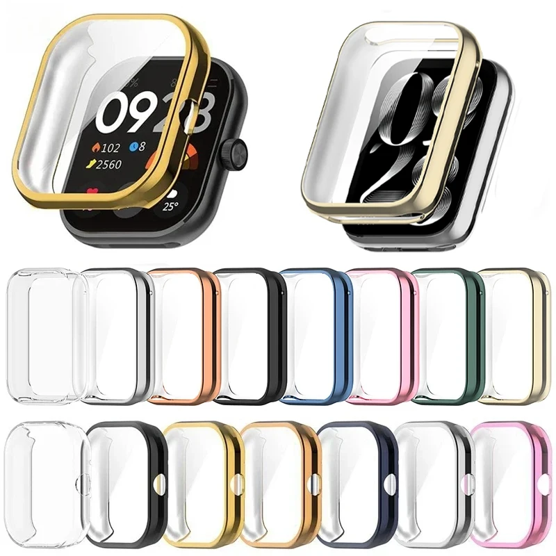 Soft Full Case+Tempered Glass For Redmi Watch 4 Protective Cases Screen Protector + Cover on Red mi Watch4 for Xiaomi 8 Pro Case