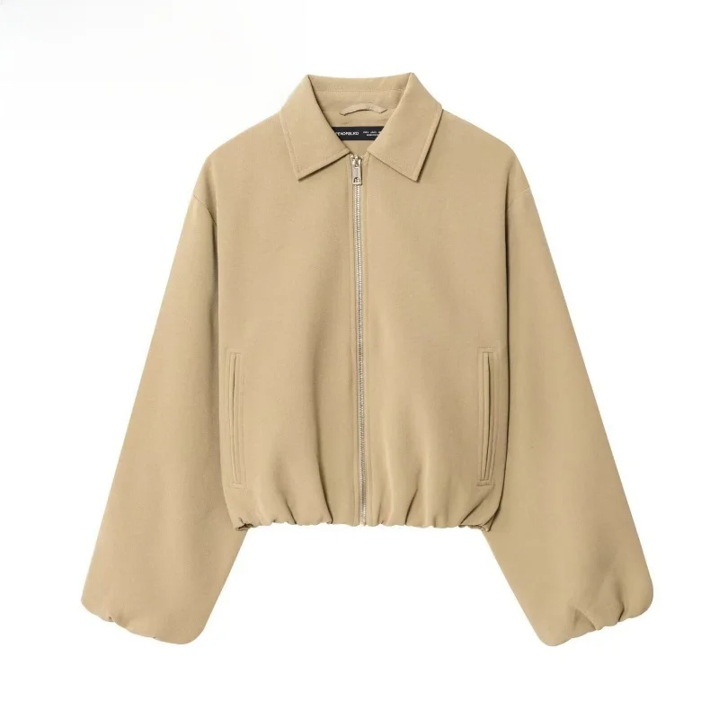 

Faionable на молнии ort Pilot Jaet, женская весенне-осенняя новинка, пышный подол, нейтральная верхняя одежда со стойкой