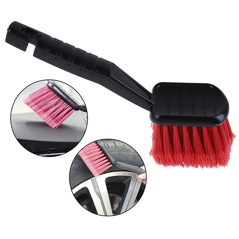 Long Handle Car Wheel Brush Tire Cleaner Soft Bristle Car Wash Brush Auto Motorcycle Detailing Cleaning Tool