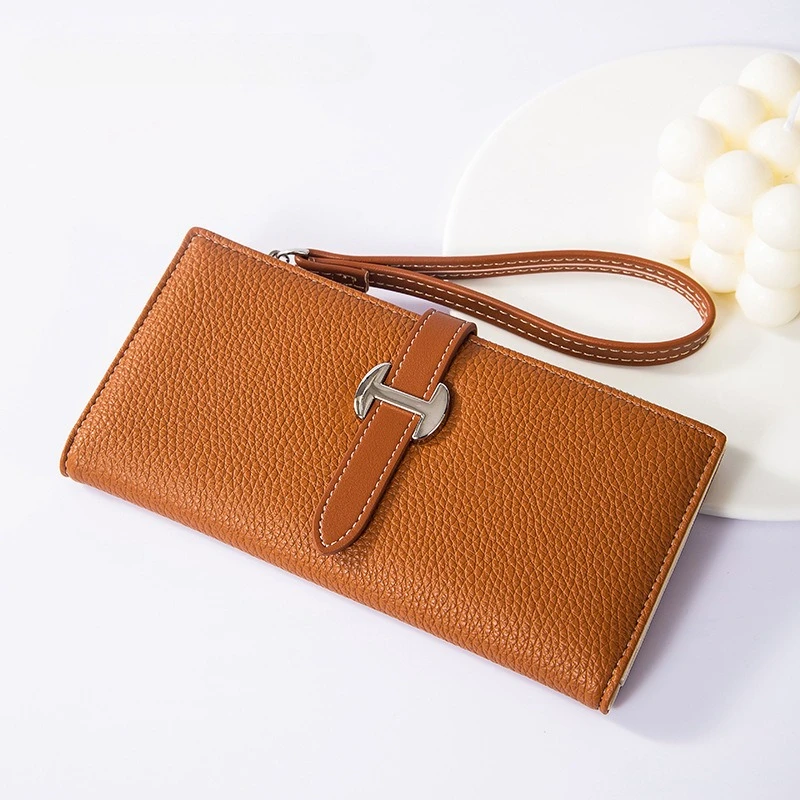 1pc Luxury Designer Women's Wallet PU Leather Long Purse for Women Card Holder Handbag with Zip Pocket Simple Clutch Bag