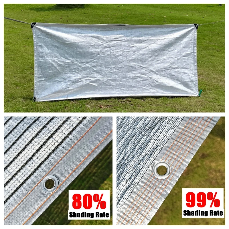 Aluminum Foil Anti-UV Sunshade Net Hi-Quality Outdoor Shading Canopy Greenhouse Plants Protect Sun Shelter Balcony Fence Sails