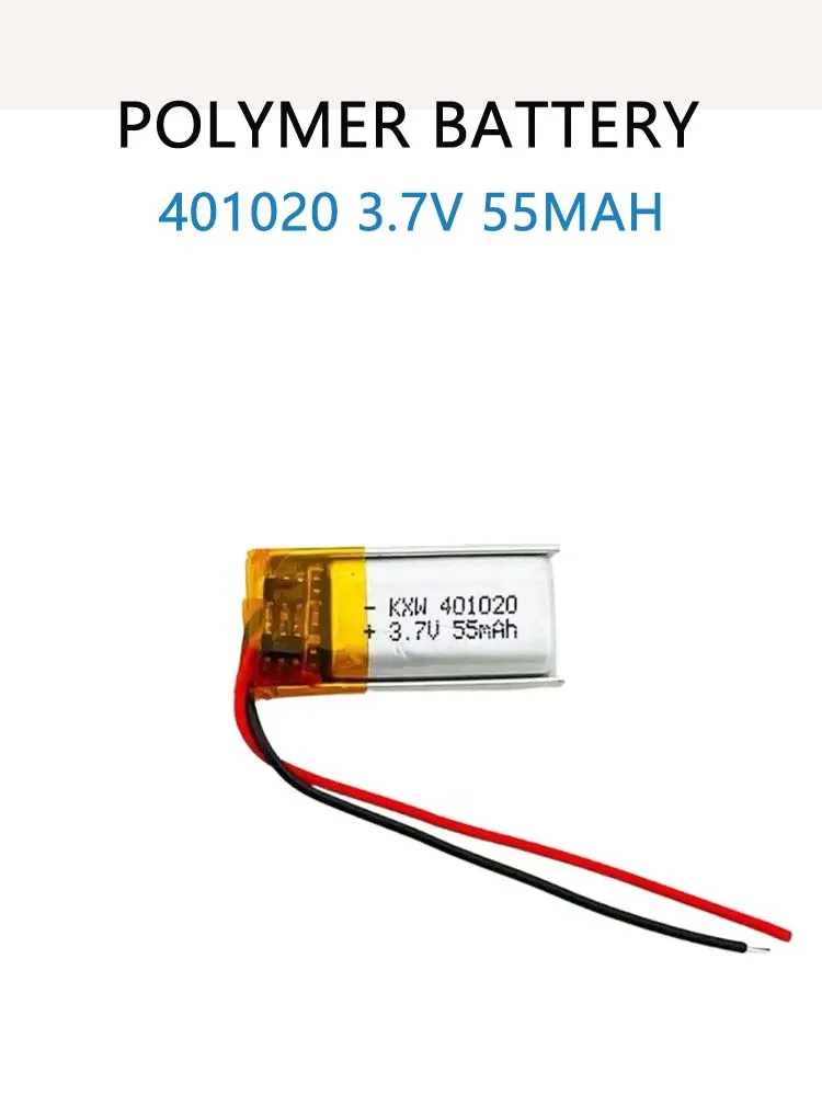 401020 3.7V Bateria litowo-polimerowa 55mAh, akumulator do zegarków, urządzeń kosmetycznych, słuchawek Bluetooth, kijek do selfie, smartwatcha — zdjęcie produktu 7