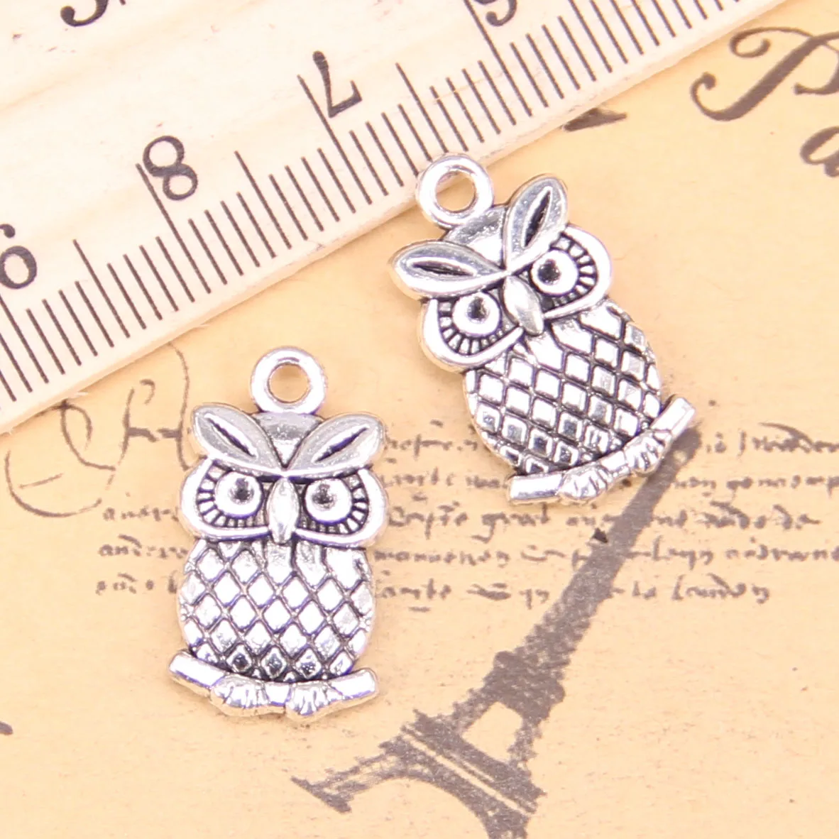 54pcs Jewelry Charms big eyes owl 20x11mm Antique Silver Plated Pendants Making DIY Handmade Tibetan Silver Jewelry