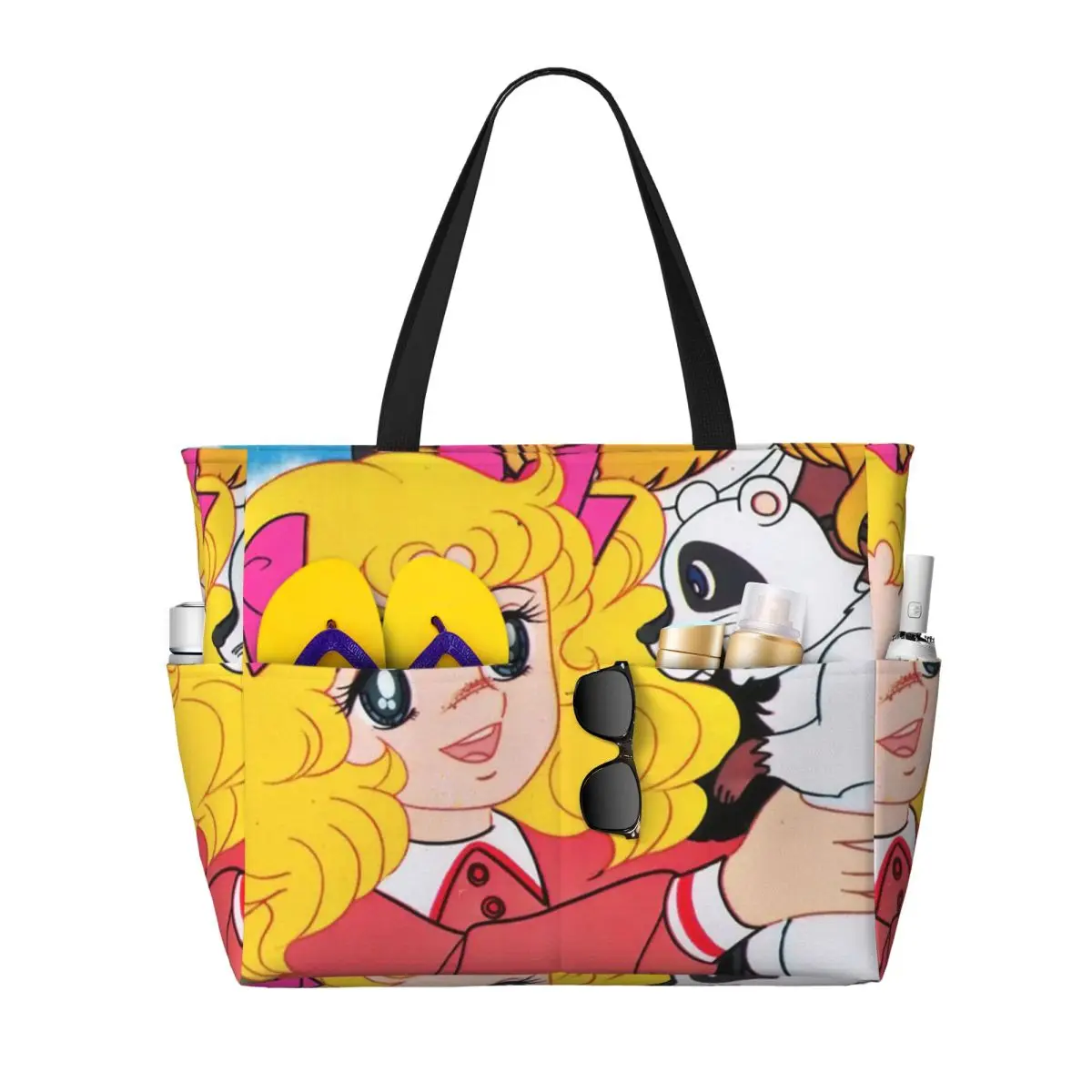 New Candy Candy Cartoon Beach Tote Bag Sport Gym Yoga Duffle Large Tote Bag Women Travel Bag Fitness bag