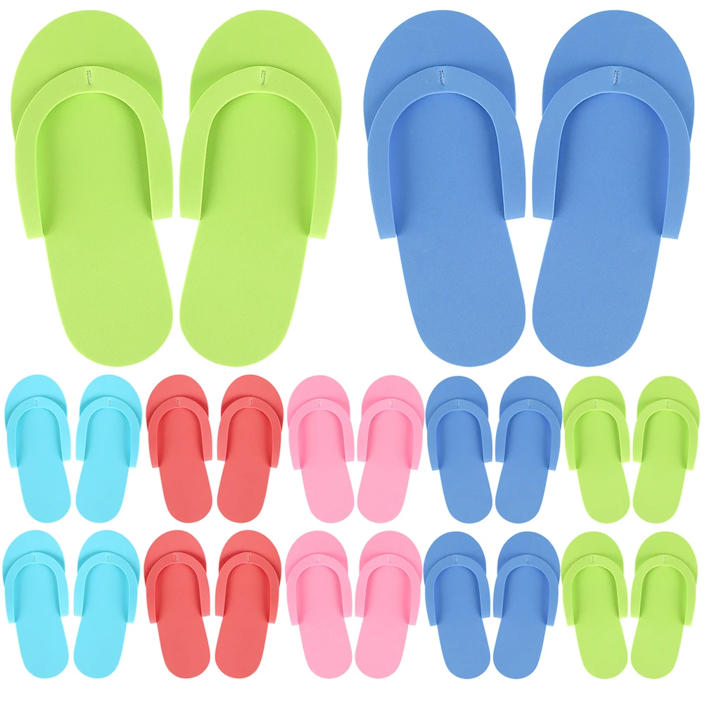 

24 Pairs Pedicure Slippers Disposable Beach Slippers EVA Disposable Beach Salon Guest Hotel Travel Sandals Single Use Flip Flops