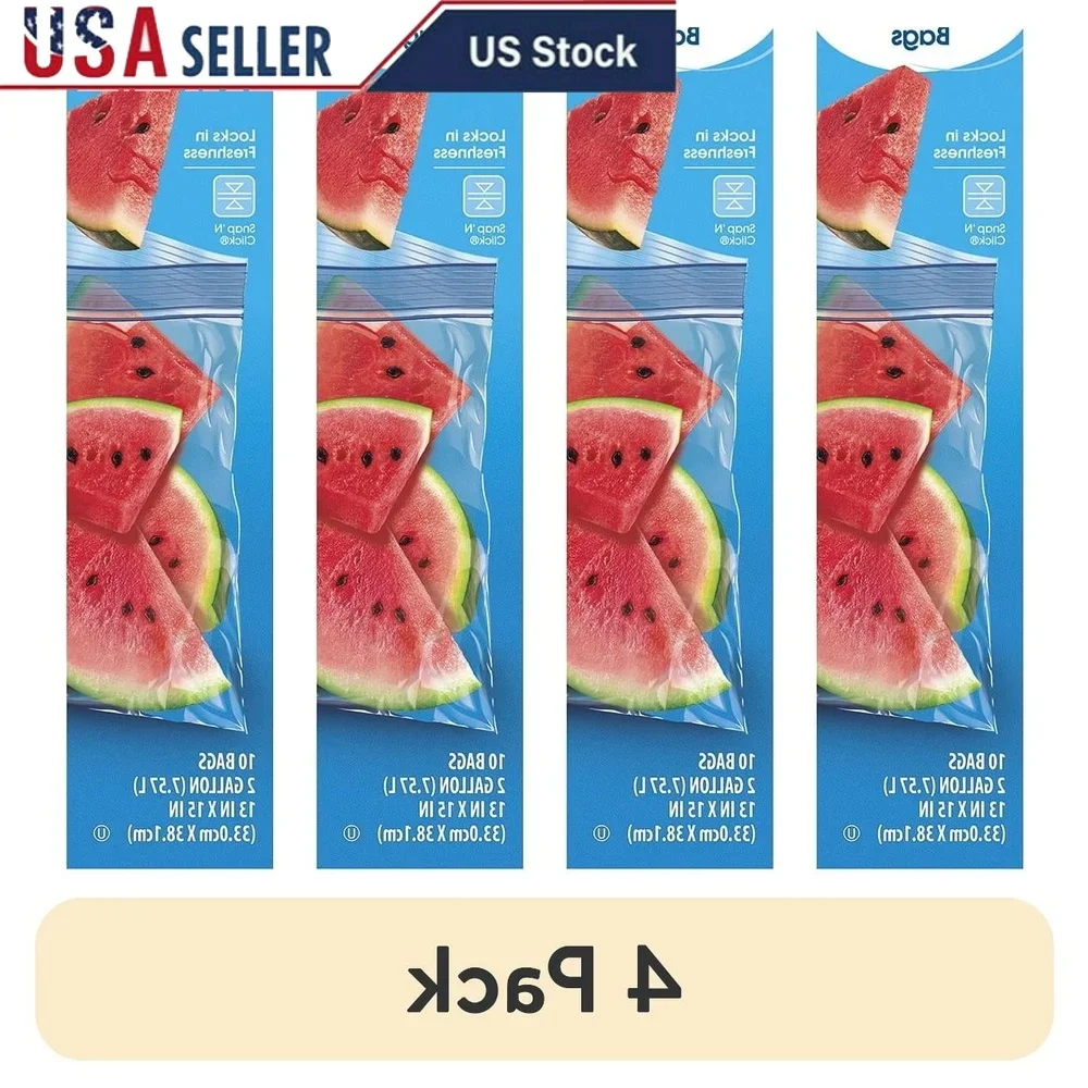 

High Quality Double Zipper Freezer Bags 10 Count 2 Gallon Freshness Locking Ideal Food Storage Meal Prep Travel