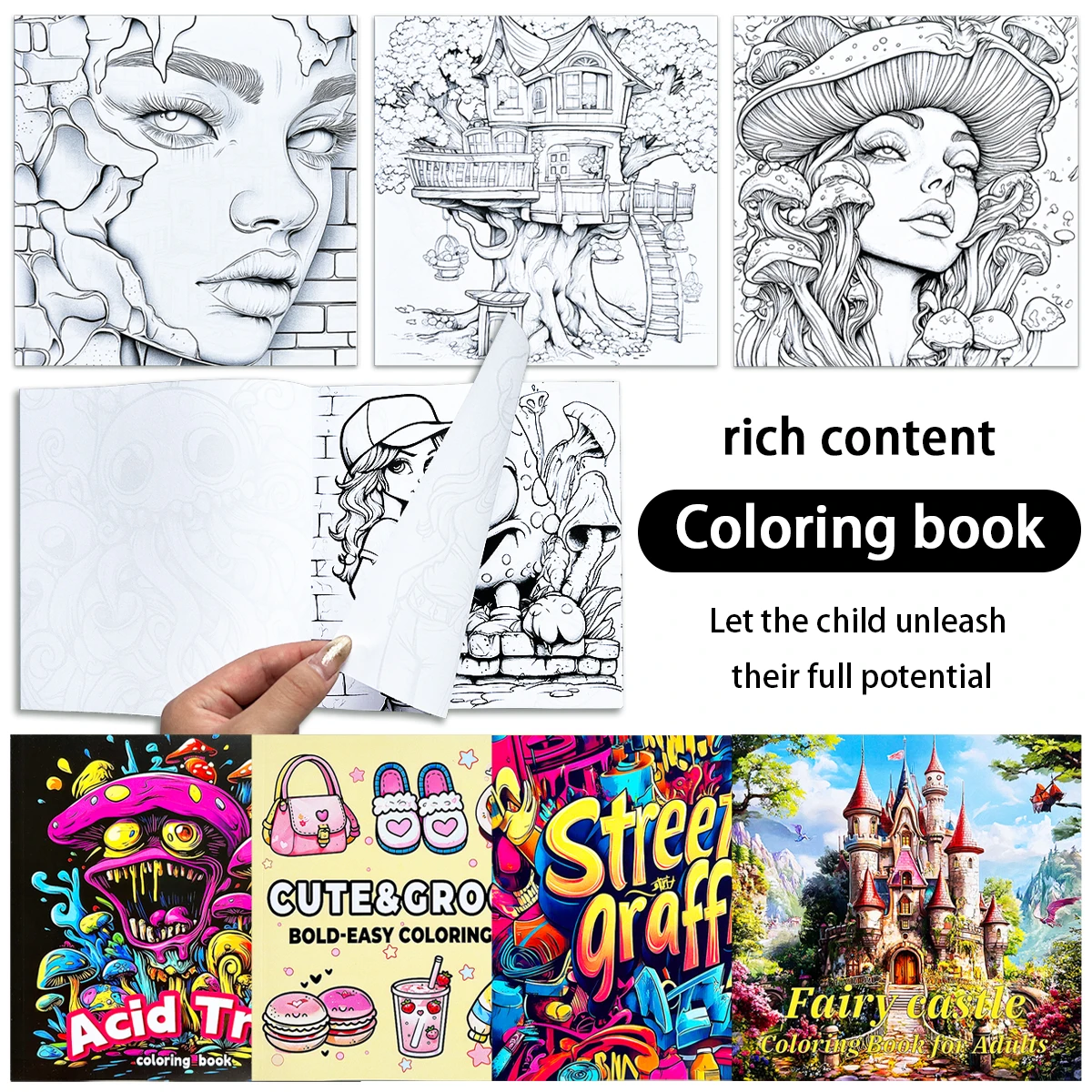 

Psychedelic Mushroom Coloring Book for Adults - A Psychedelic Journey Art Therapy and Fantasy Fungus Design, Stress Relief