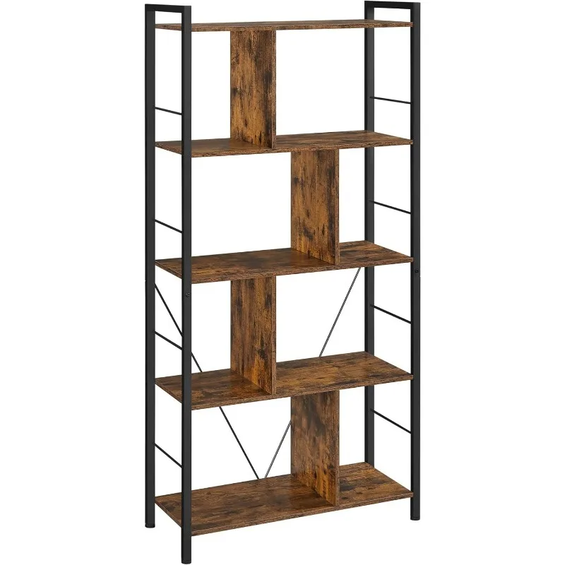 Bookshelf,Storage Shelving Unit, Display Shelf with Open Compartments for Living Room, Home Office, Bedroom, Industrial