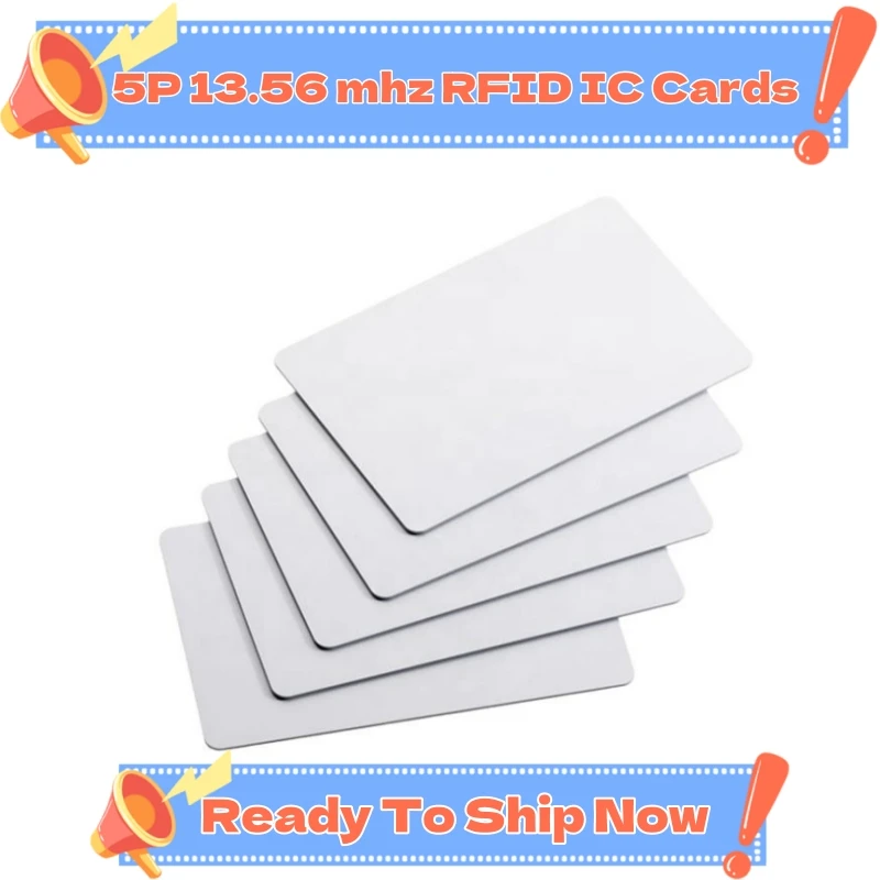 

5P RFID IC Cards 13.56mhz Proximity PVC Printable EM4100 Bulk Blank RFID Smart Card Read & Wroten For access control ICODE Chip