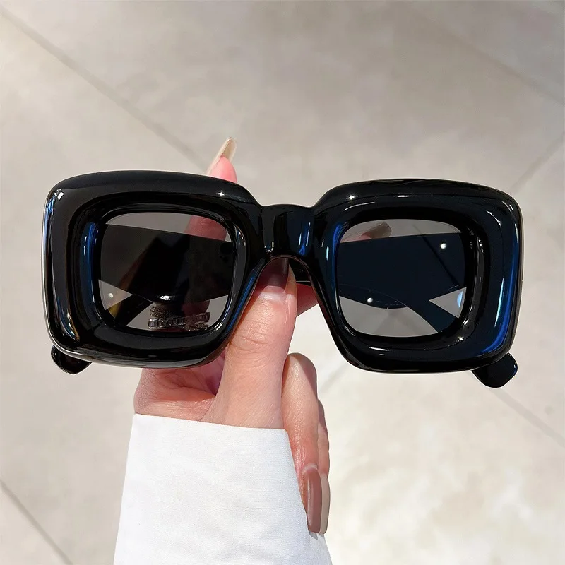 Nouvelles Lunettes de Soleil Carrées pour Femme, Lunettes de Soleil Rectangulaires Amusantes, Lunettes de Mode Urbaines, Lunettes de Personnalité pour Photos, Protection UV400, Gafas De Sol