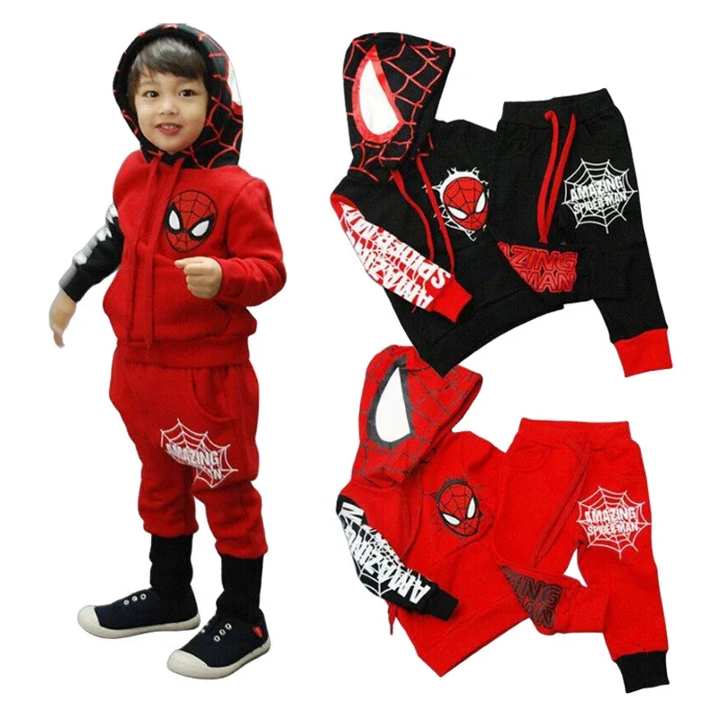 Spring Baby Boys Spiderman Clothes Set Kids Long Sleeve Hoodie +Pants 2pce Outfits Tracksuit Children's Sport Suit Clothing 2-6Y