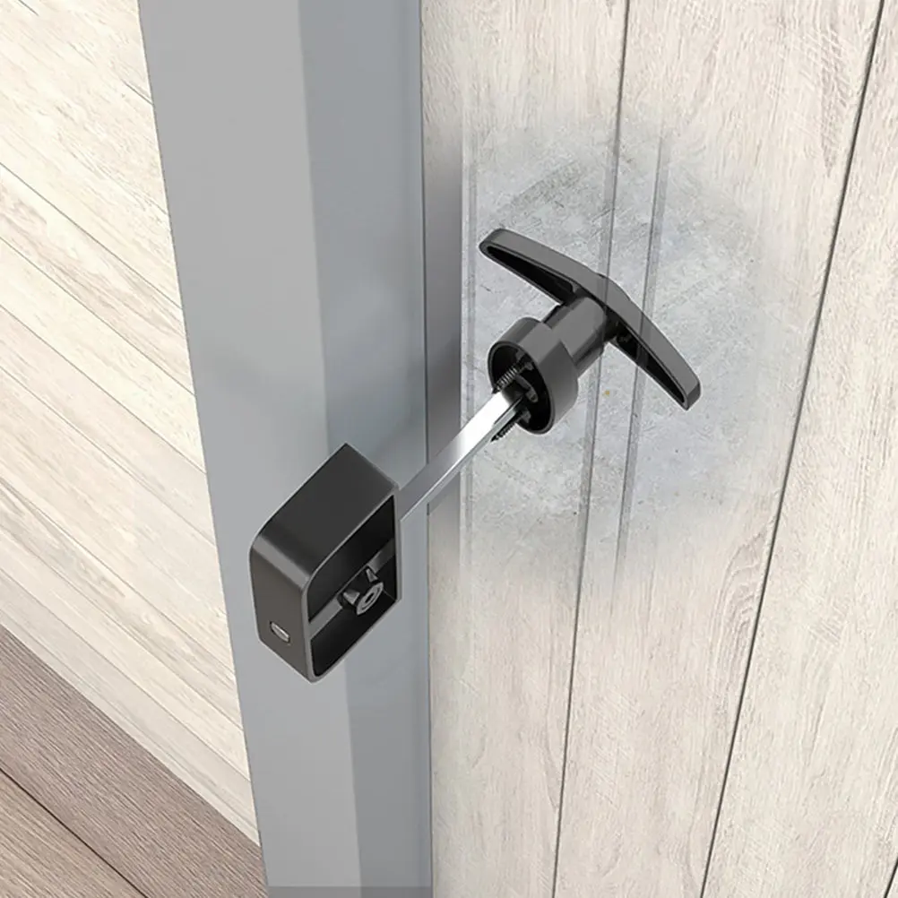 1Set T Handle Lock Set Smooth Polished Surface Sliding Barn Door Lock for Closet Bedroom Barn Garage Gate Security