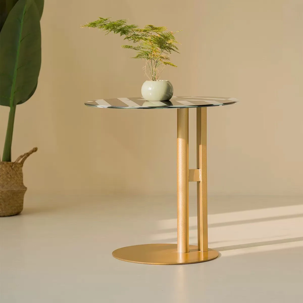 Dopamine Coffee Table Memphis Side Table Zebra Print Corner Table Living Room Sofa Side Table Balcony Furniture Luxury Round Tab