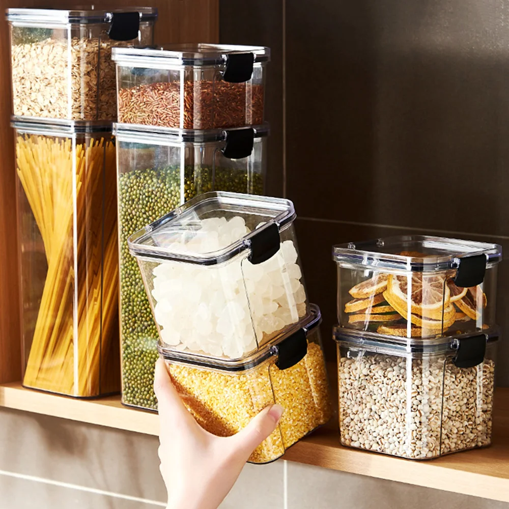 Kitchen Grain Food Storage Box Multi-purpose Plastic Moisture-proof Cereals Organizers Box Household Fresh Tank Sealed Jars