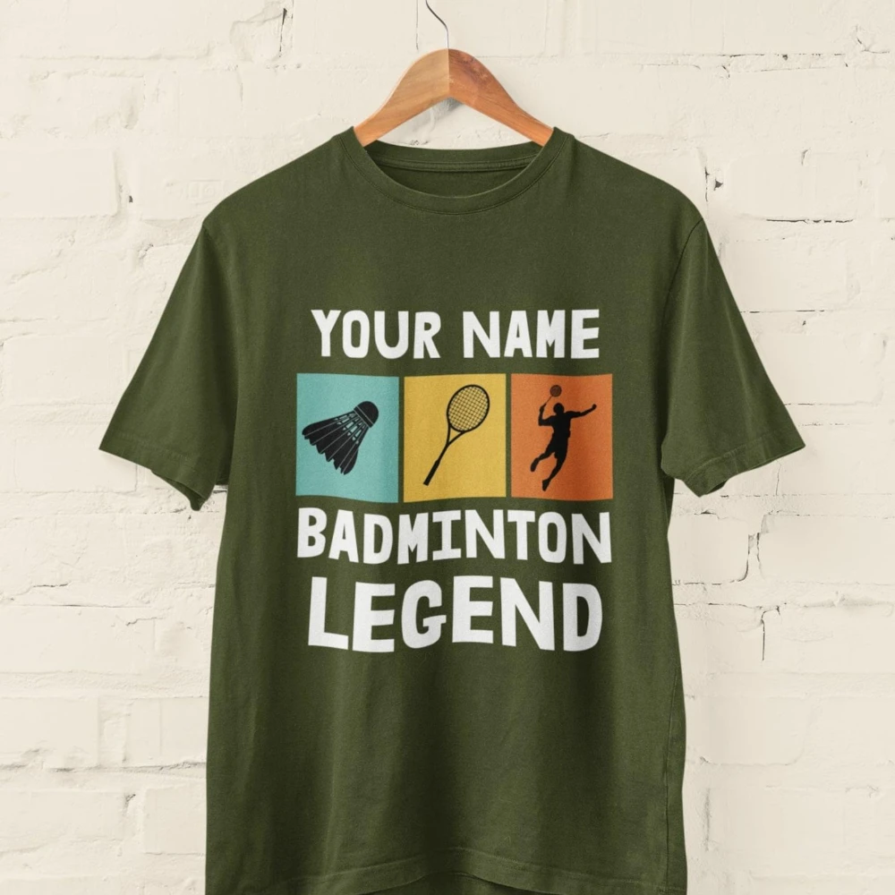 T-shirt personnalisé avec nom  - Badminton Legend avis et prix