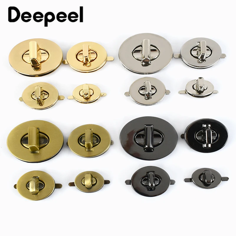 2sets 23-46mm Metal Twist Locks for Bags Handbag Closure Lock Snaps Purse Clasp Latch Buckles DIY Handmade Hardware Accessories