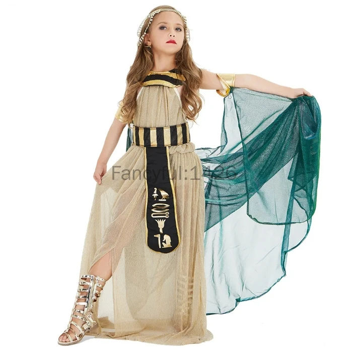 Cosplay Ancient Egypt Cleopatra Dress for Girls Halloween Prince Princess Fancy Carnival Party Cosplay Uniform for Halloween