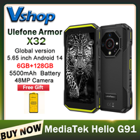 Ulefone Armor X32 Rugged Phone 6GB+128GB Night Vision 5.65 inch Global Version Android 14 MediaTek Helio G91 4G NFC Smartphone