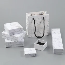 1 Stuks Gemarmerde Geschenkdoos Kraftpapier Display Paar Geschenkdoos Geschenkdoos Voor Valentijnsdag Oorbel Ketting Armband Accessoires