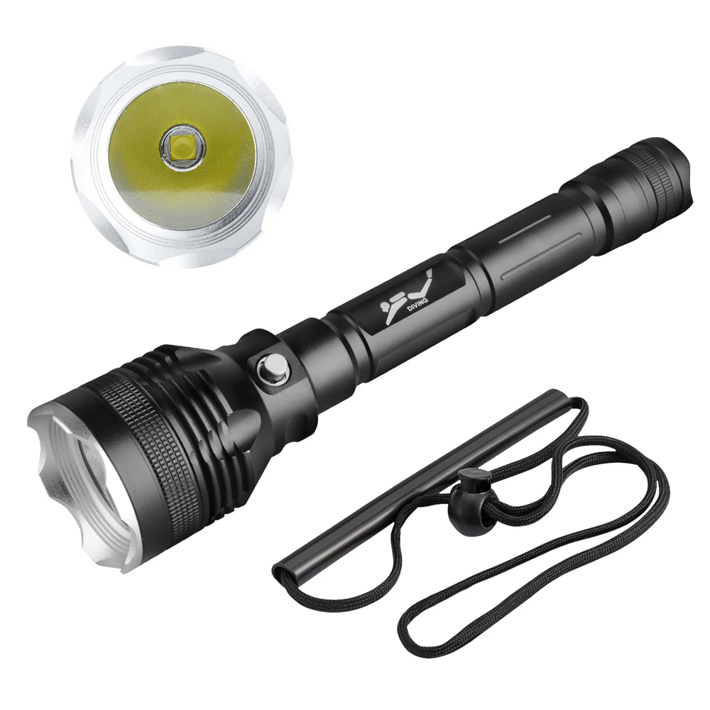 4000LM P70.2 Professional Powerful LED Diving Flashlight Underwater Torch IPX8 Waterproof rating Lamp Using 18650 Battery