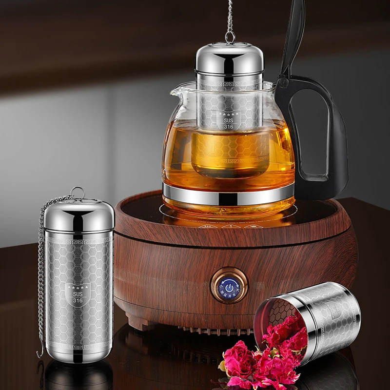 مصفاة شاي من الفولاذ المقاوم للصدأ 316 مع فلتر شاي عالي الكثافة لتخمير الشاي #6