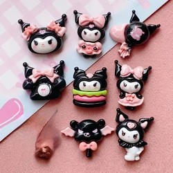 10 Pcs New Kawaii Cartoon Girl Hamburg Telephone Resin Flat Back Scrapbook Figurine DIY Bow Decor Accessories Crafts A2