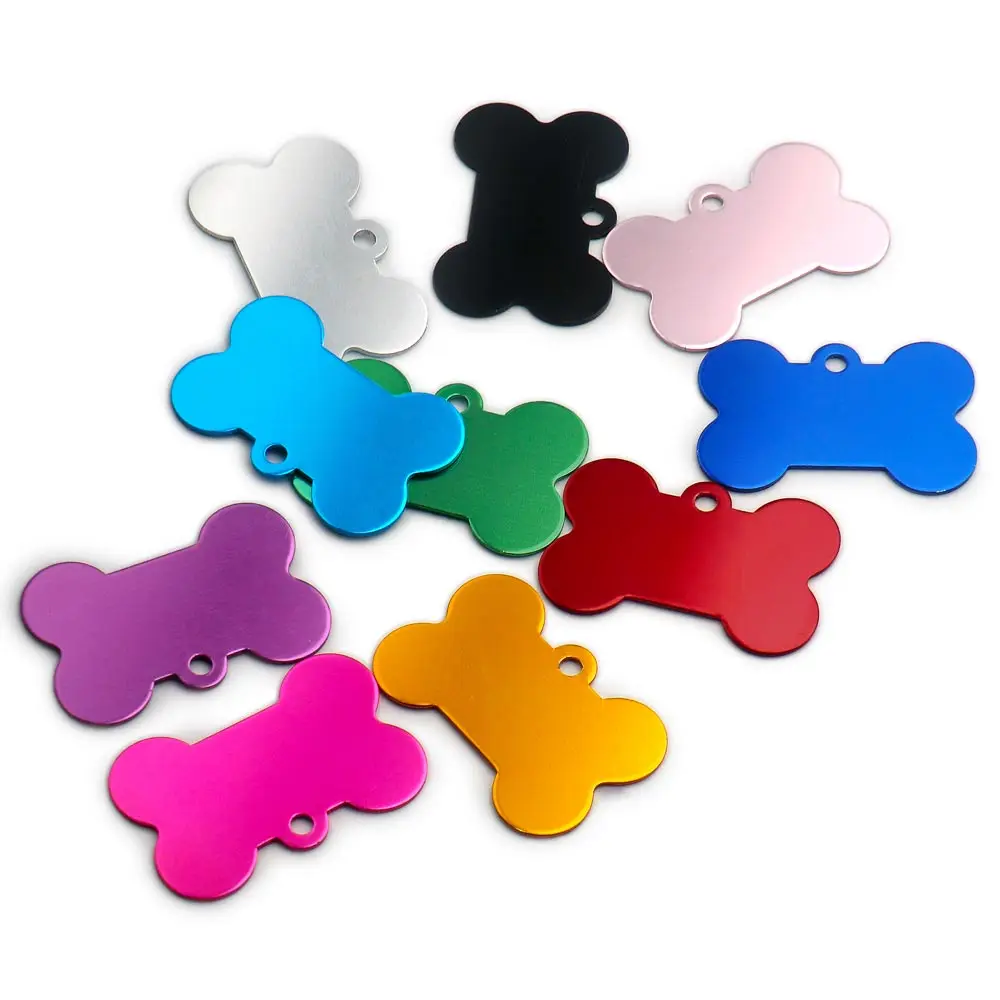 Wholesale 20 pcs Dog ID Tag Pet Bone Tags Nameplate Personalized Dog Puppy Tags Customized Dog Pet Name Phone Address No. Tag