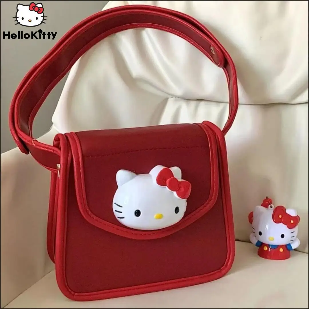 

Hello Kitty Crossbody Bags Shoulder Bags For Women Casual Crossbody Bag Pu Leather Simple Multi Purpose Handbags Y2K JK Girl Bag