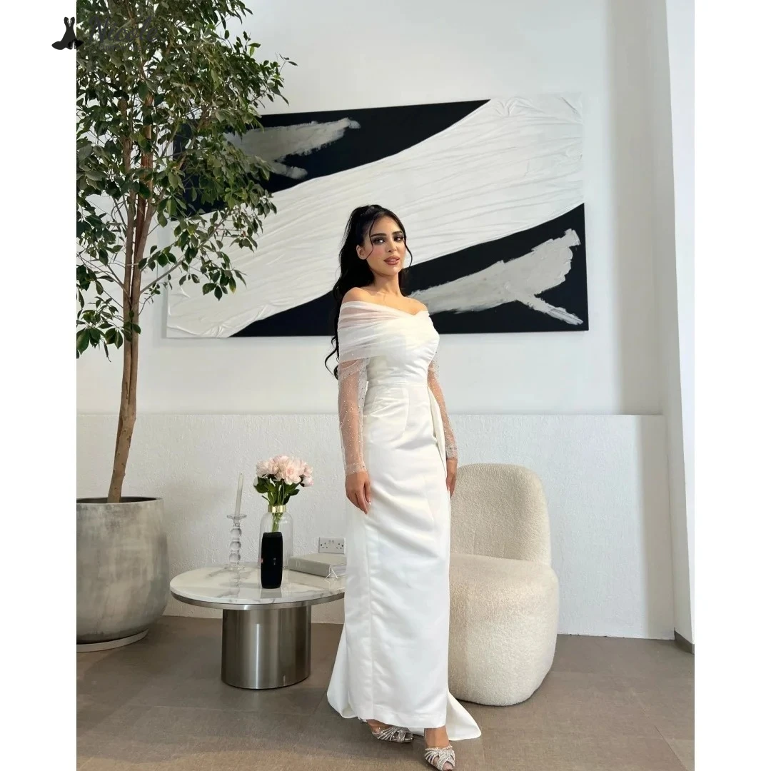 

Nicole Evening Dresses Woman Elegant Party Dresses 2025 Line A Prom Gown Satin Cloth Custom Made Candle Ball Gown Dress Wedding