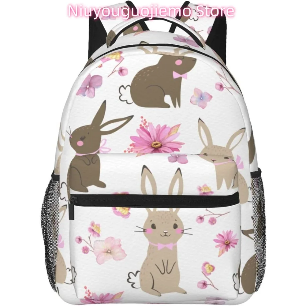 

Легкий рюкзак для ноутбука с милым кроликом, легкий многоцелевой дорожный повседневный рюкзак унисекс, студенческие рюкзаки для мужчин Wo